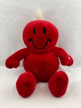 VTG DanDee Tickle Giggle Wiggle Red Smiley Face Plush Doll 18”